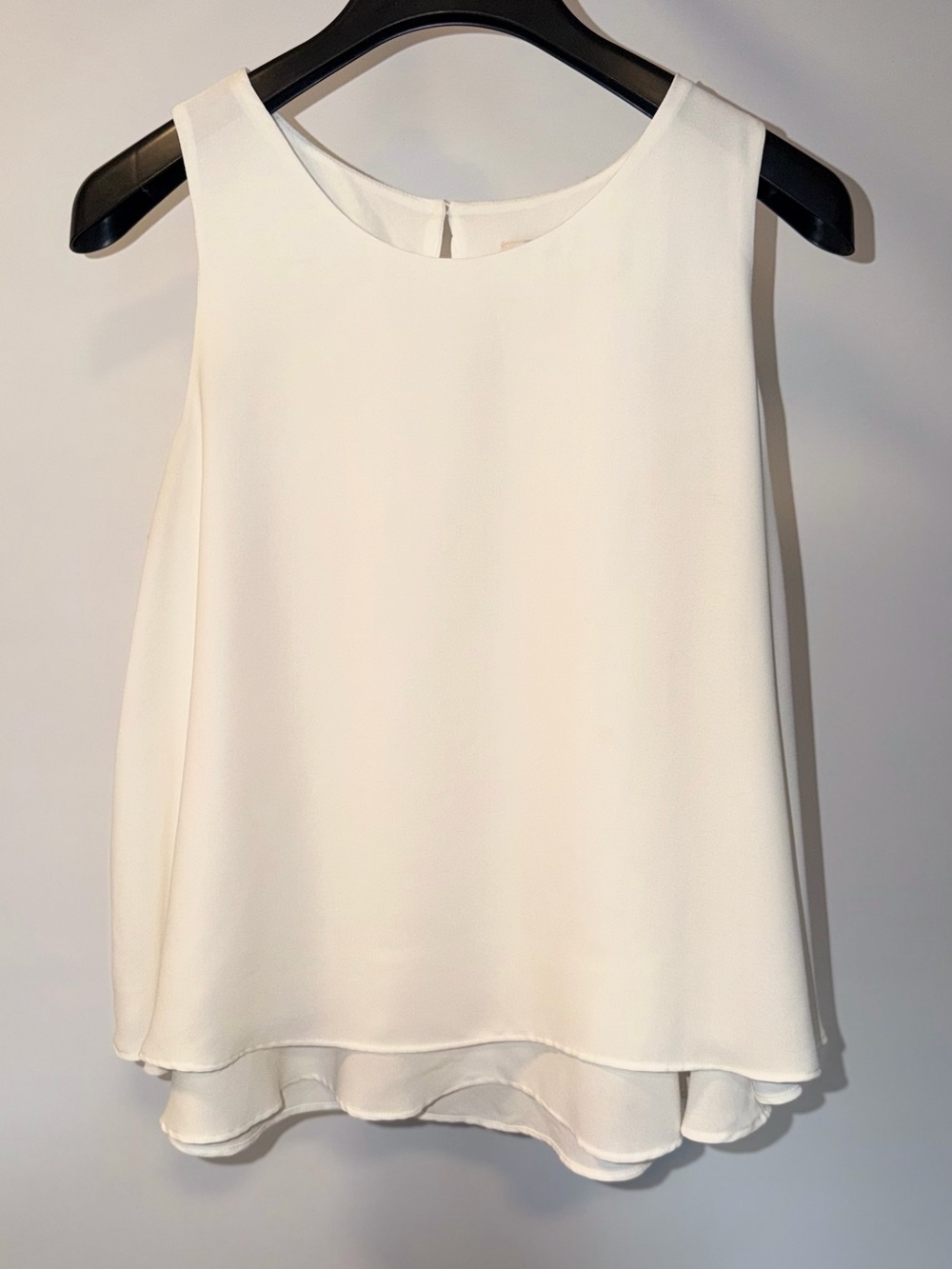 LOFT Ivory Layered Hem Sleeveless Camisole